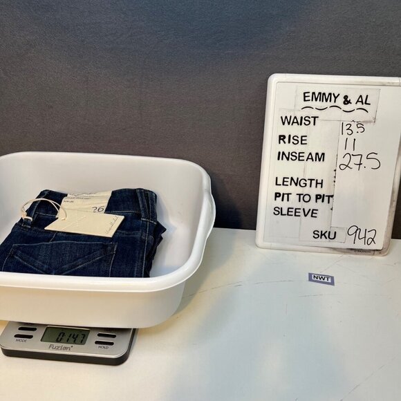 Anthropologie Unpublished Ella Sky High Rise Skinny Jeans Size 26 Dark Wash NEW - Picture 14 of 14